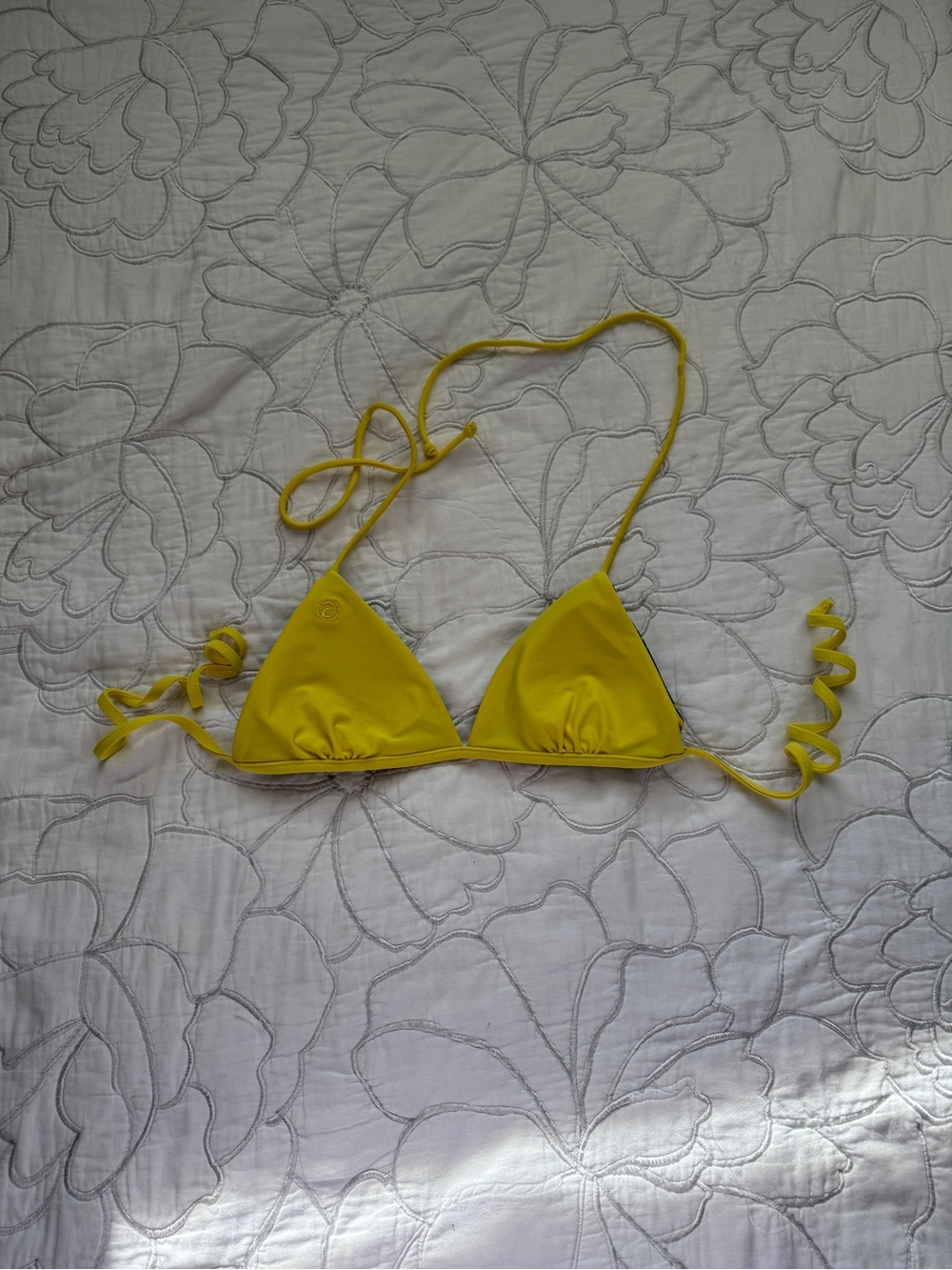 Yellow Triangle Bikini Top - Women Swim